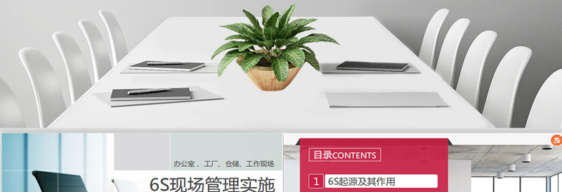 大气商务6S现场管理实施方法与技巧PPT模板