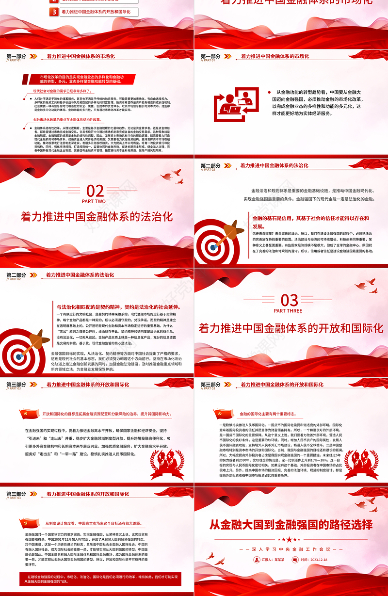 党政风从金融大国到金融强国的路径选择PPT专题党课课件模板