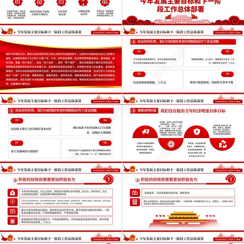 2020全国两会政府工作报告学习解读ppt