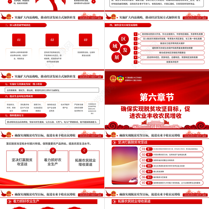 2020全国两会政府工作报告学习解读ppt