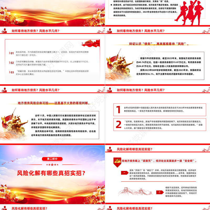 2024中国如何防范化解地方债务风险PPT党建风两会中国经济九问九答之三主题课件