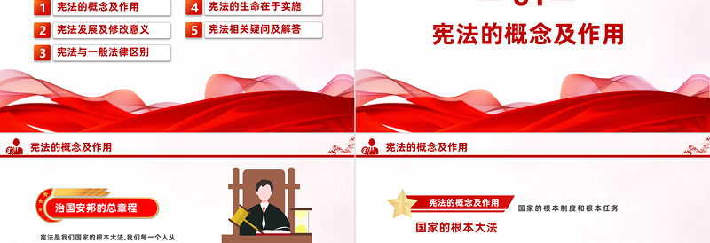 精美大气风学习《中华人民共和国宪法》PPT2023年学宪法讲宪法主题班会课件模板下载