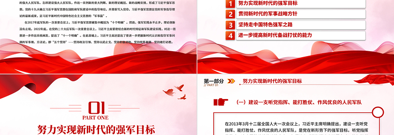 创意华美贯彻新时代党的强军思想加快把人民军队建成世界一流军队PPT下载