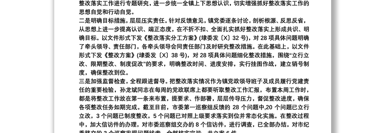 巡察反馈意见整改总结报告