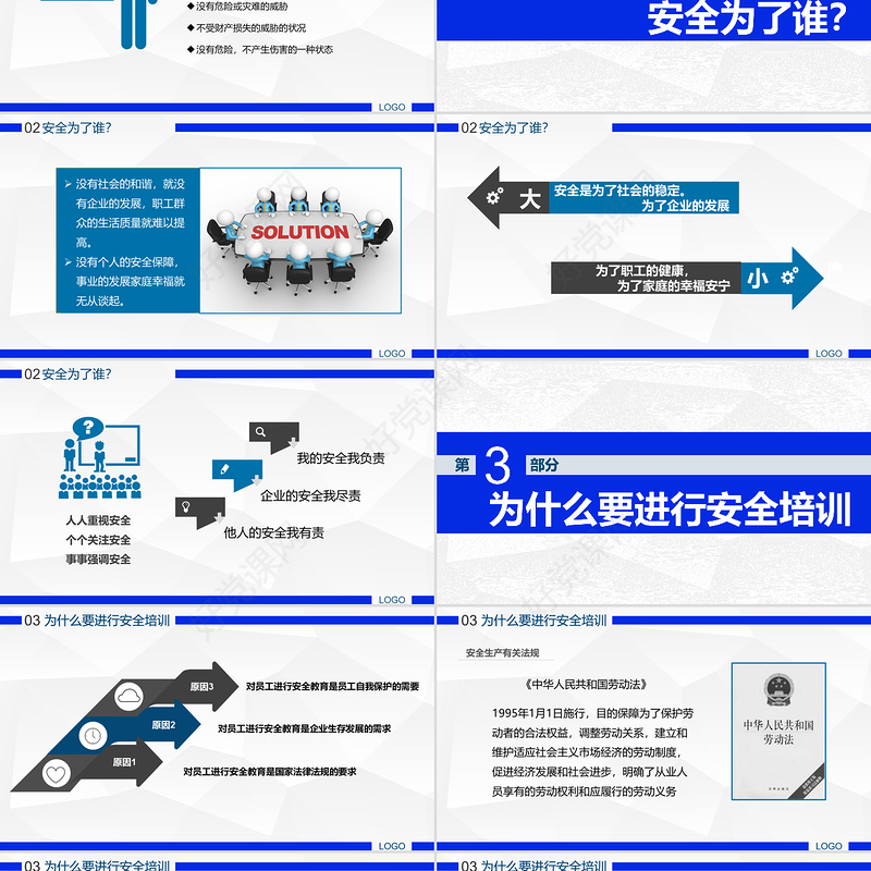 2025工厂车间企业安全生产管理培训PPT蓝色精美安全是企业的生命线全国安全生产月课件下载