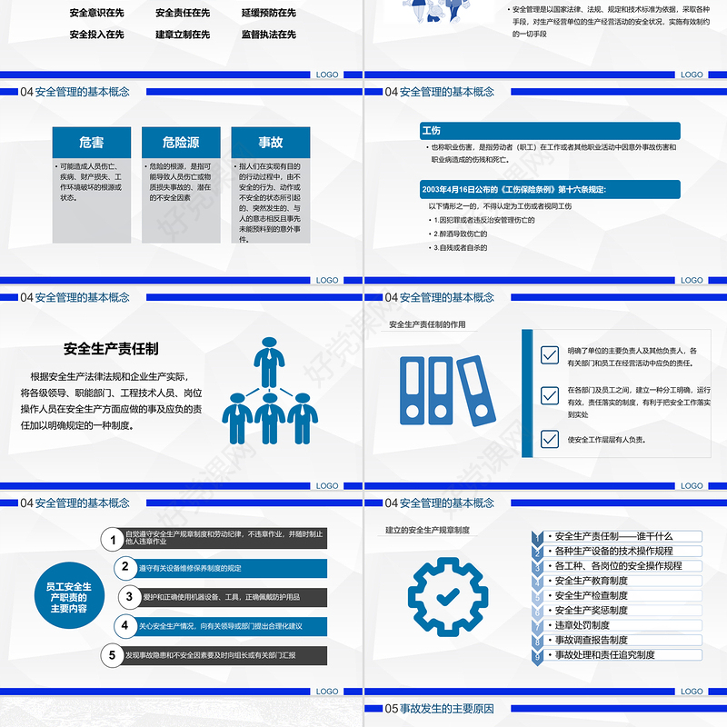 2025工厂车间企业安全生产管理培训PPT蓝色精美安全是企业的生命线全国安全生产月课件下载