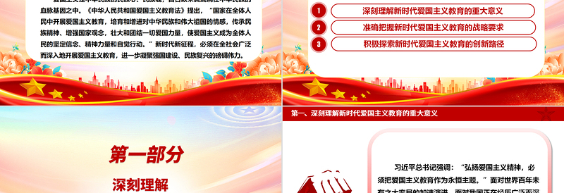 多方位多层次开展新时代爱国主义教育ppt红色大气风爱国主题教育党课课件