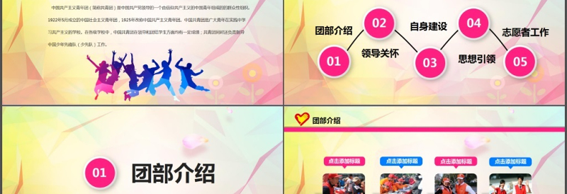 青春正能量团委五四青年节共青团PPT模板