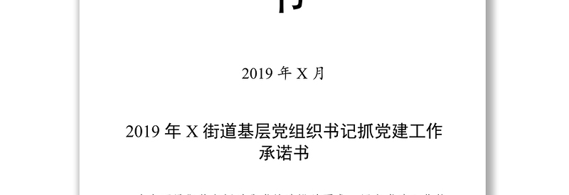 2019年X街道基层党组织书记抓党建工作