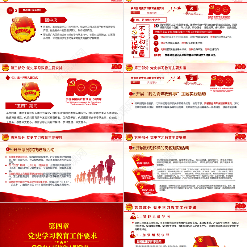 2021学党史强信念跟党走PPT共青团中央关于在全团开展党史学习教育的通知