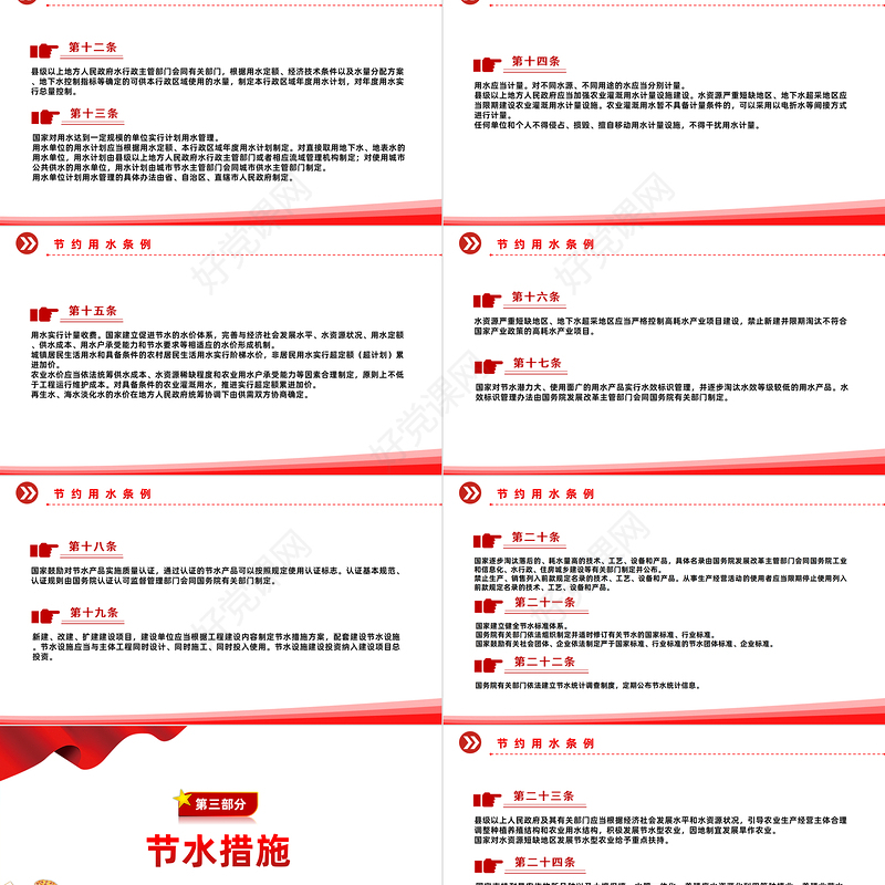 简洁风节约用水条例PPT生态文明建设专项法律法规模板