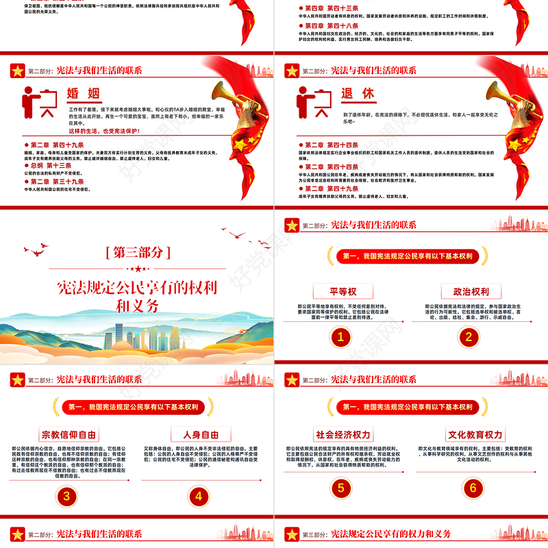 2023学习宣传贯彻党的二十大精神推动全面贯彻实施宪法PPT精美风弘扬宪法精神宪法宣传周主题活动课件模板