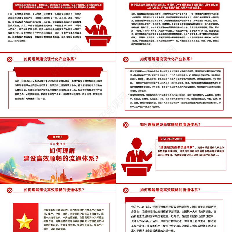 2023大会报告辅导百问（第30—37问）关于中国式现代化PPT大气精美风党员干部学习教育专题党课课件模板