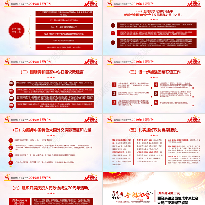 原创中国风2019两会政协政府工作报告ppt-版权可商用