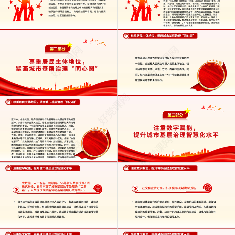 着力提升城市基层治理效能PPT党政风党员干部学习教育党课课件