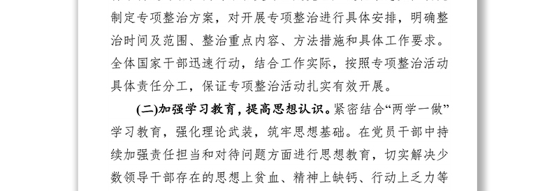 集中整治形式主义官僚主义的工作总结(范文)