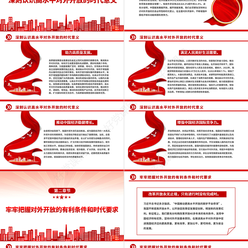 2023扎实推进高水平对外开放PPT党建风认真学习宣传贯彻党的二十大精神专题党课课件