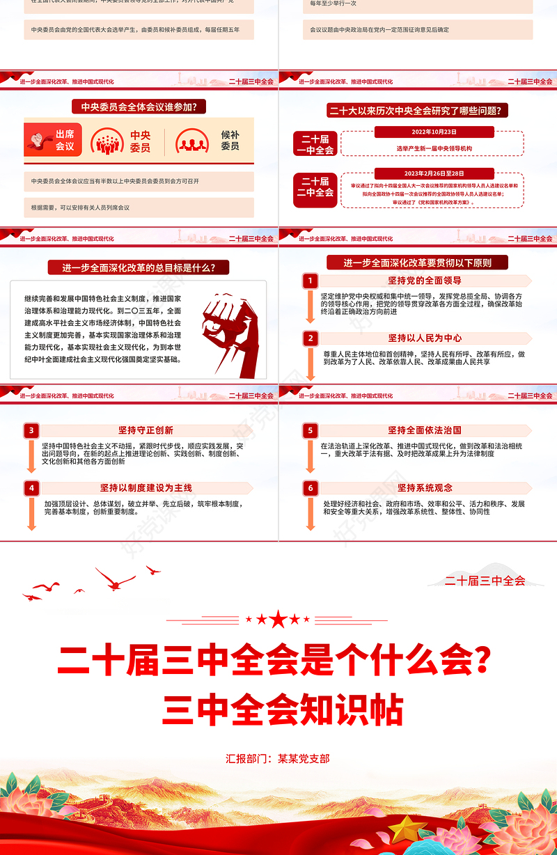 2024年二十届三中全会是个什么会PPT红色简洁风党政知识帖宣讲