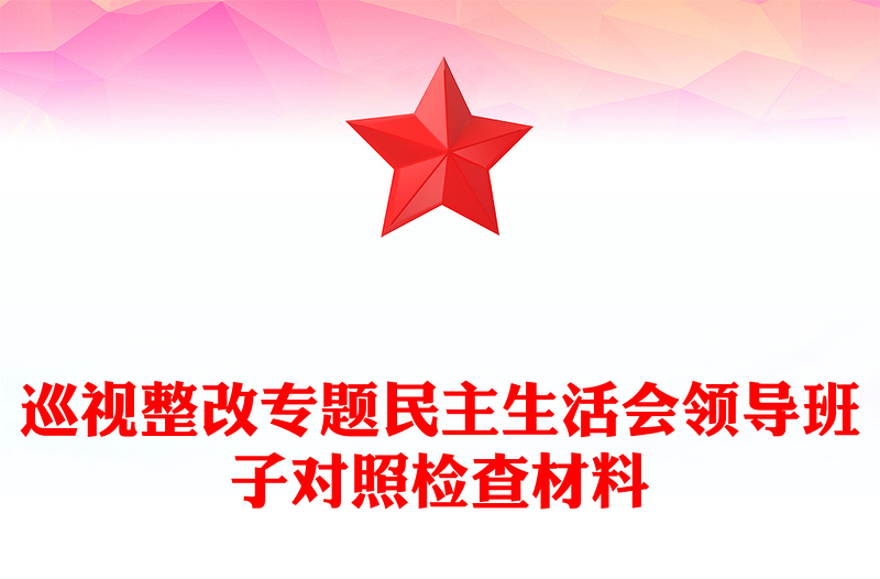 巡视整改专题民主生活会领导班子对照检查材料汇总