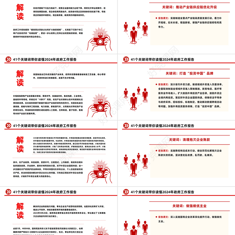 41个关键词解读2024两会政府工作报告PPT党政风两会精神学习党课课件
