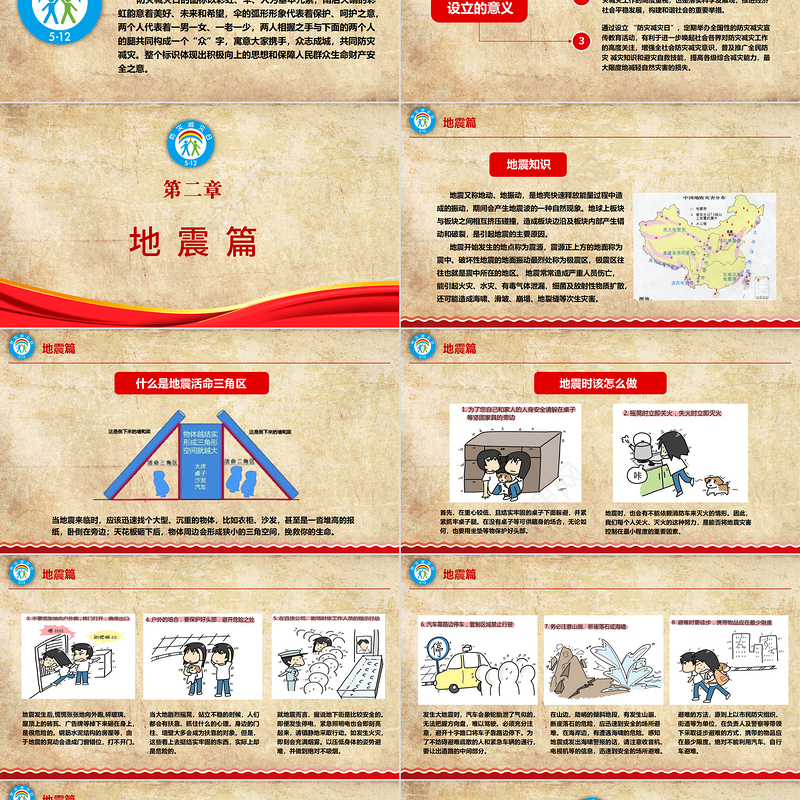 2021全国防灾减灾日PPT512安全应急知识宣传教育PPT模板