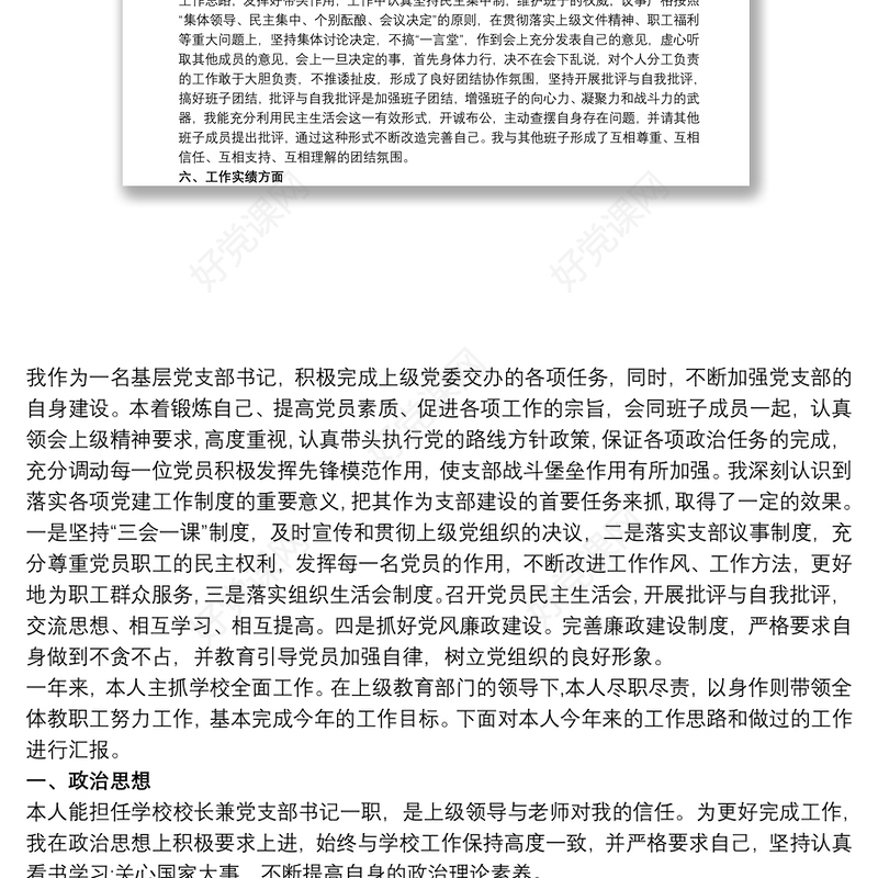 基层党支部副书记个人工作总结计划