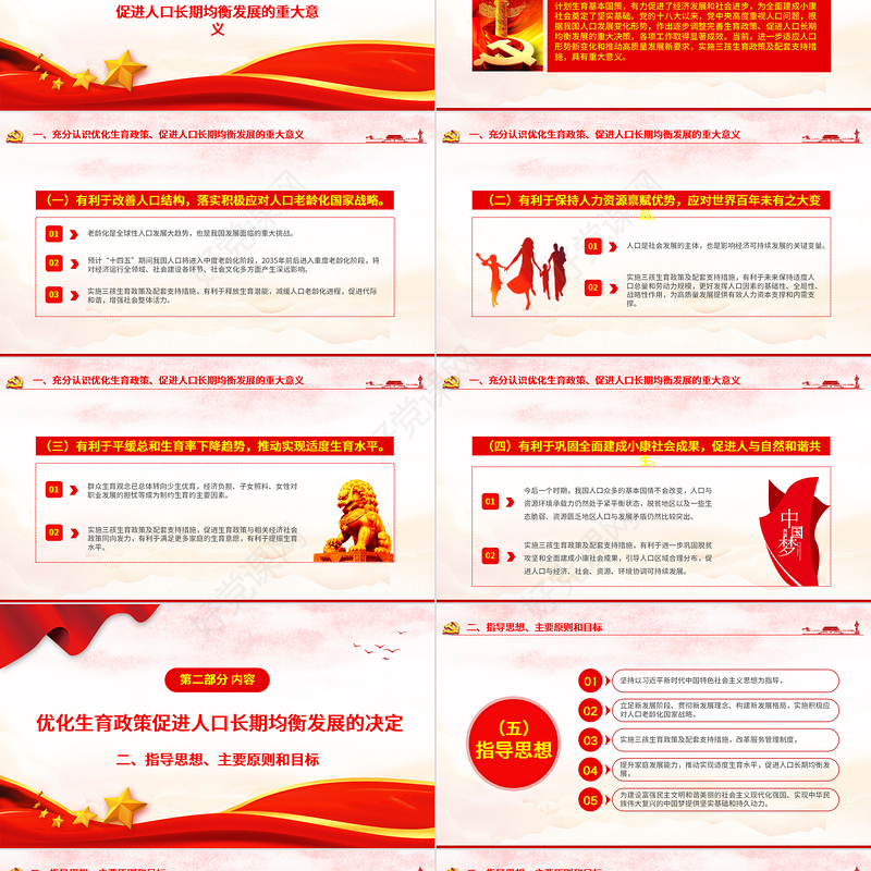 2021中共中央国务院关于优化生育政策促进人口长期均衡发展的决定解读专题PPT模板