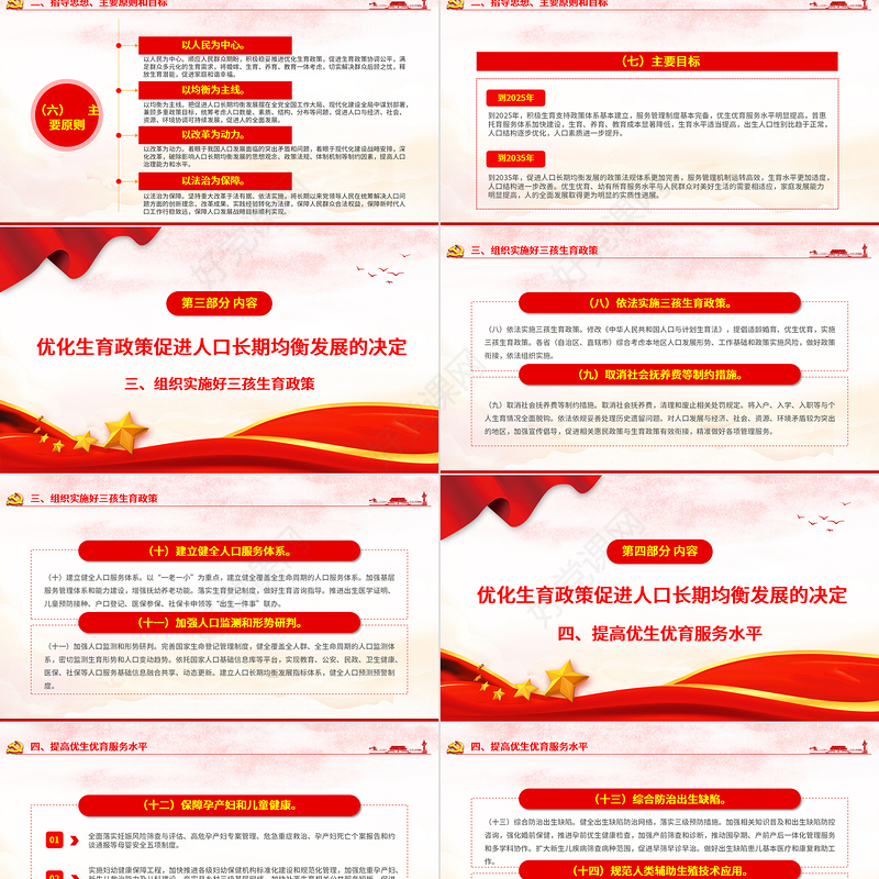 2021中共中央国务院关于优化生育政策促进人口长期均衡发展的决定解读专题PPT模板