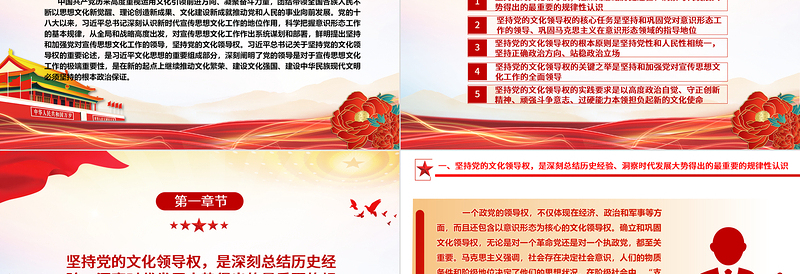 坚持党的文化领导权是事关党和国家前途命运的大事ppt大气简洁深入学习领会习近平文化思想党组织党员专题党课课件