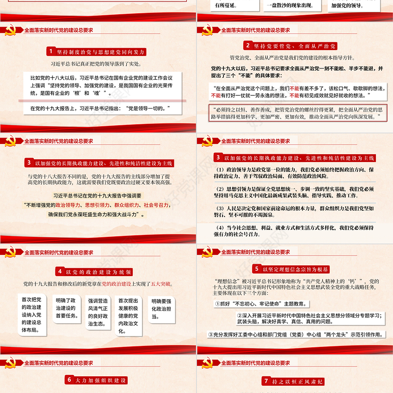 2021关于党的建设和组织工作的重要思想PPT推进党的建设向纵深发展党政党建党课模板下载