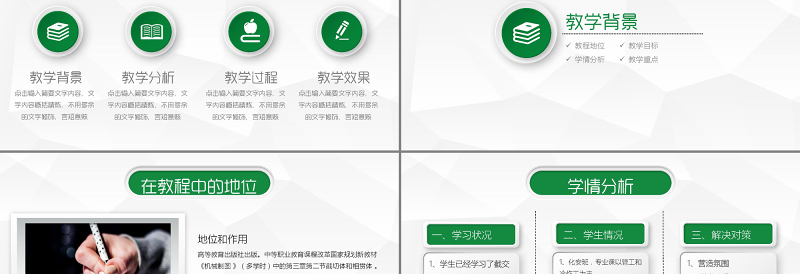 绿色图表信息化教学设计PPT模板