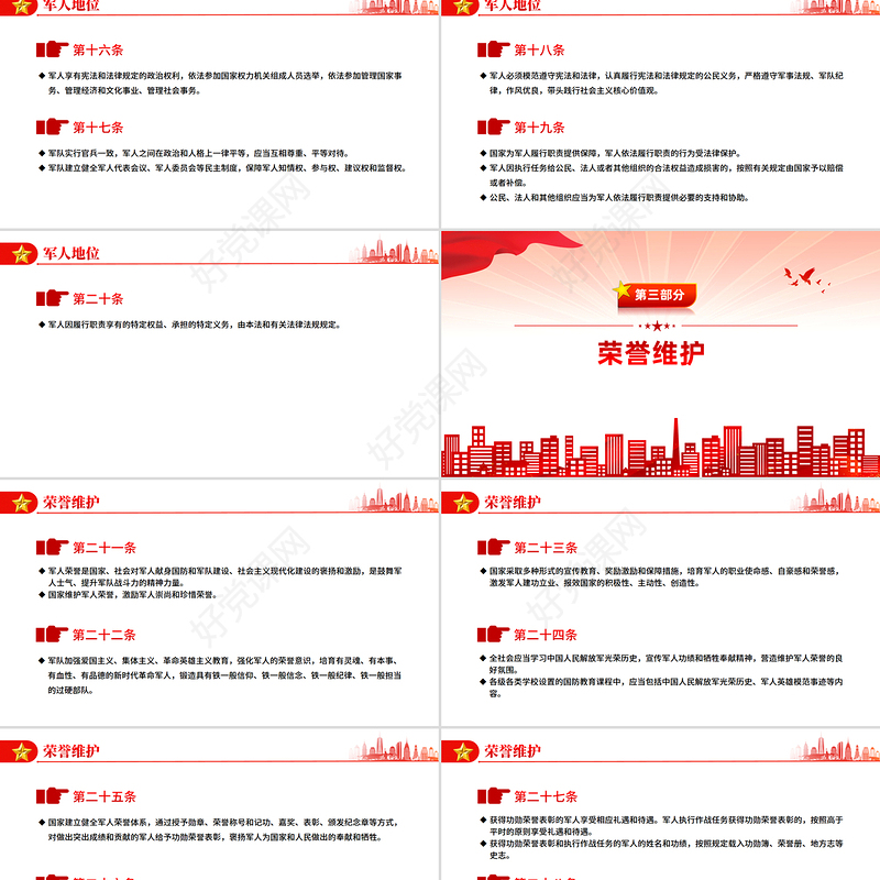 党政风《军人地位和权益保障法》全文PPT课件