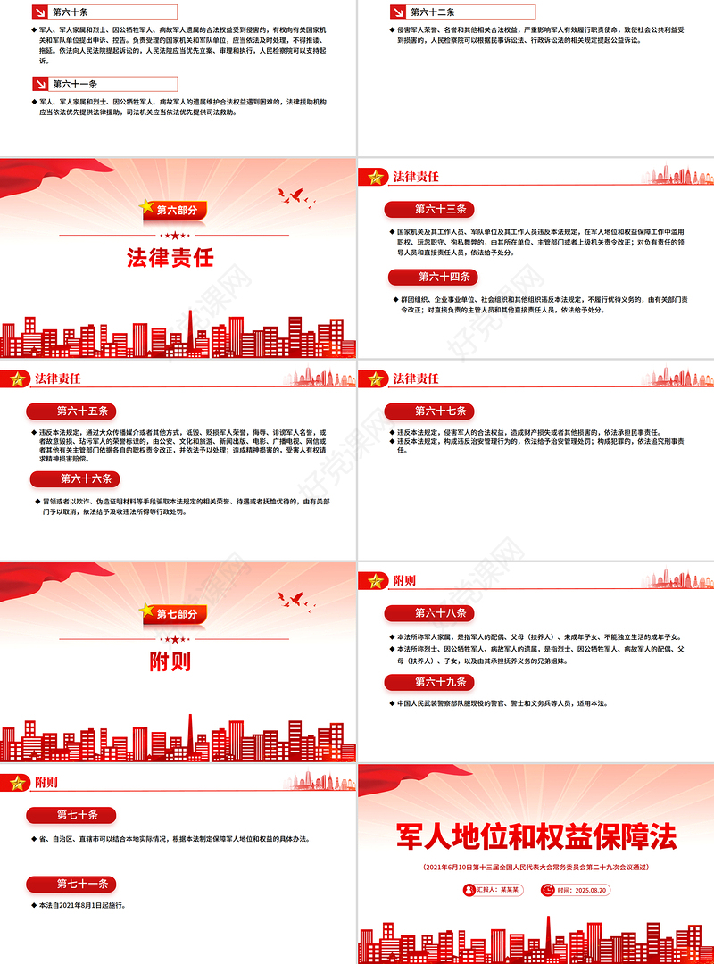 党政风《军人地位和权益保障法》全文PPT课件