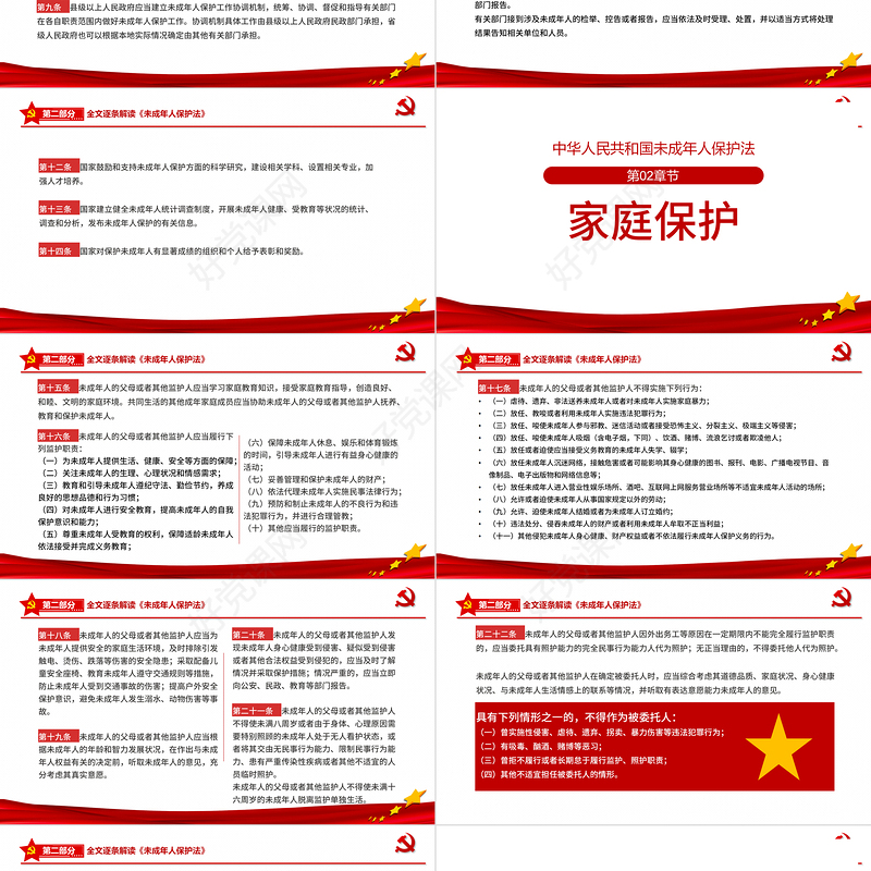 2021年最新修订《中华人民共和国未成年人保护法》全文解读PPT模板