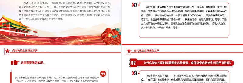 2023党内政治生活PPT红色党政风为什么要严肃党内政治生活怎样严肃党内政治生活党支部微党课