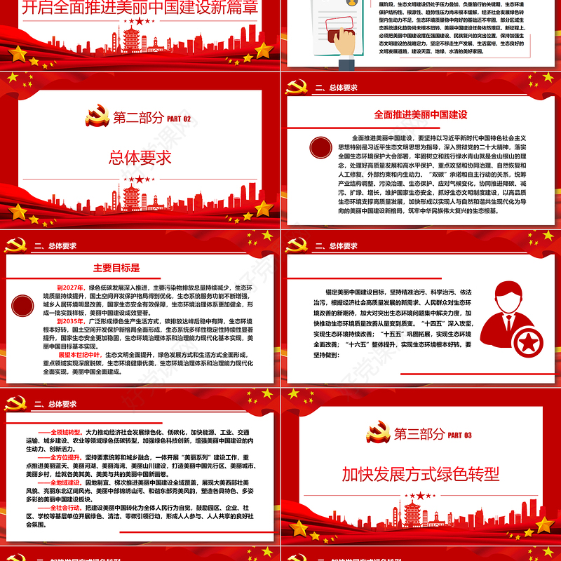 中共中央国务院关于全面推进美丽中国建设的若干意见ppt党政风全面推进美丽中国建设专题课件