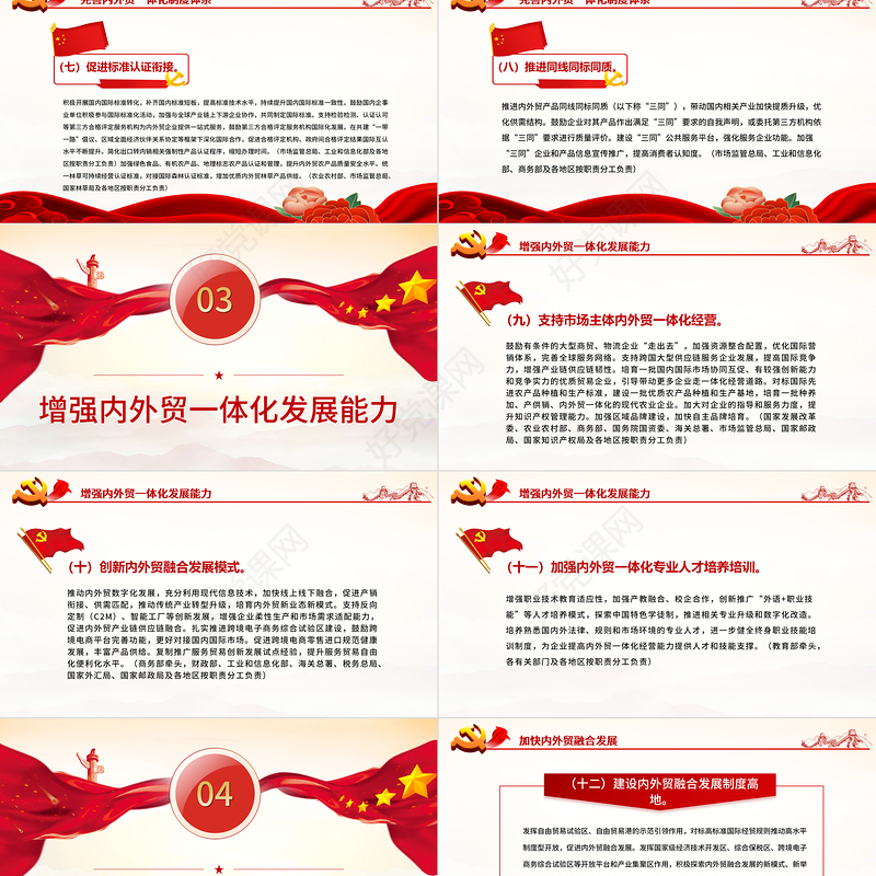 关于促进内外贸一体化发展意见PPT深入学习关于促进内外贸一体化发展意见专题党课课件