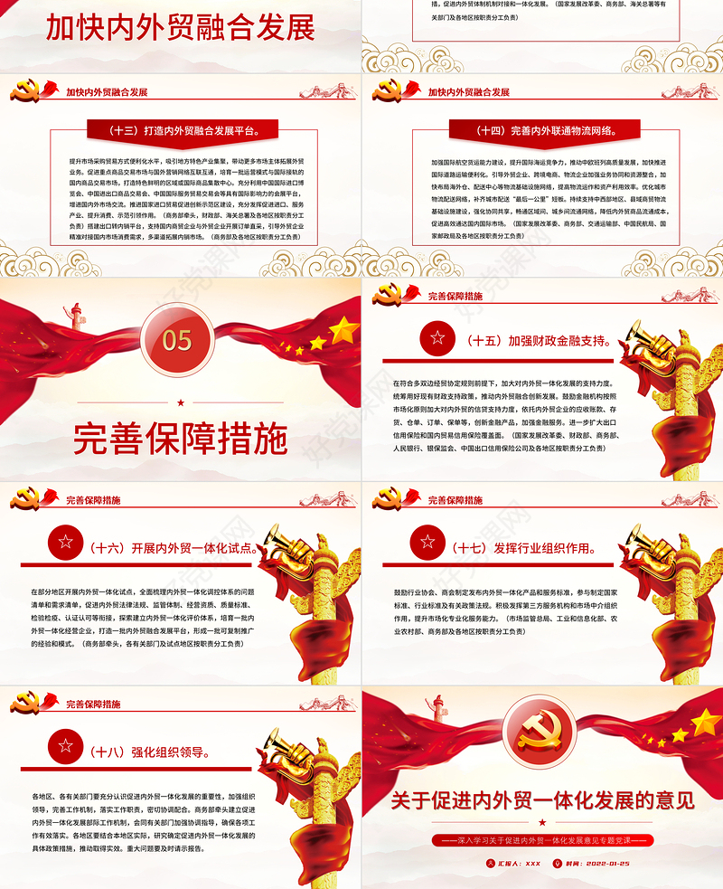 关于促进内外贸一体化发展意见PPT深入学习关于促进内外贸一体化发展意见专题党课课件