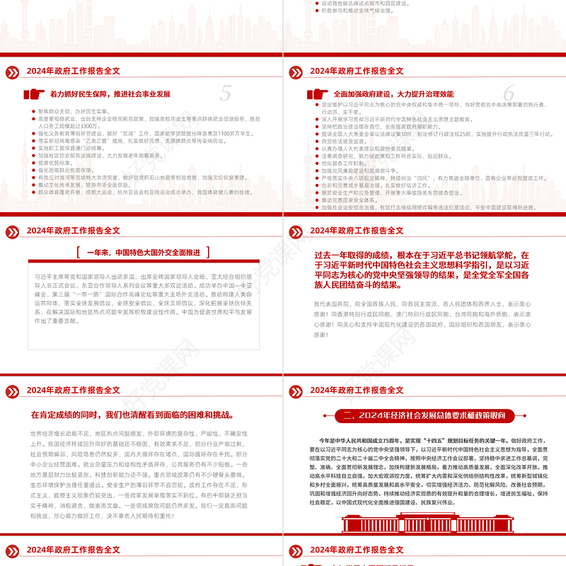 2024政府工作报告全文解读关于聚焦两会关注民生PPT下载