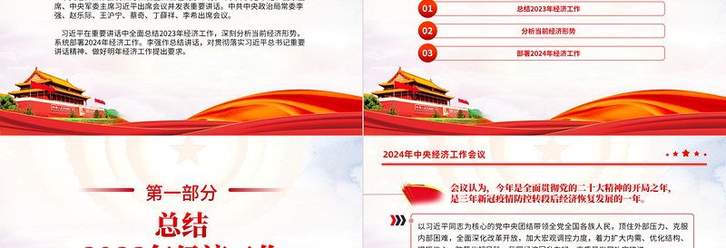 2024中央经济工作会议要点梳理PPT精美创意2024年经济工作坚持稳中求进以进促稳先立后破的总体要求课件