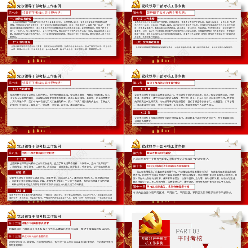 原创下载即用党政领导干部考核工作条例党课学习-版权可商用