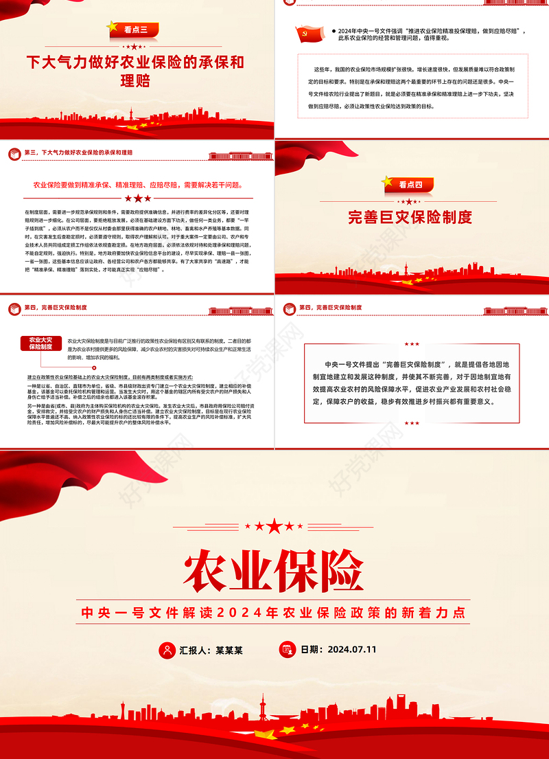 中央一号文件解读2024年农业保险政策的新着力点PPT课件