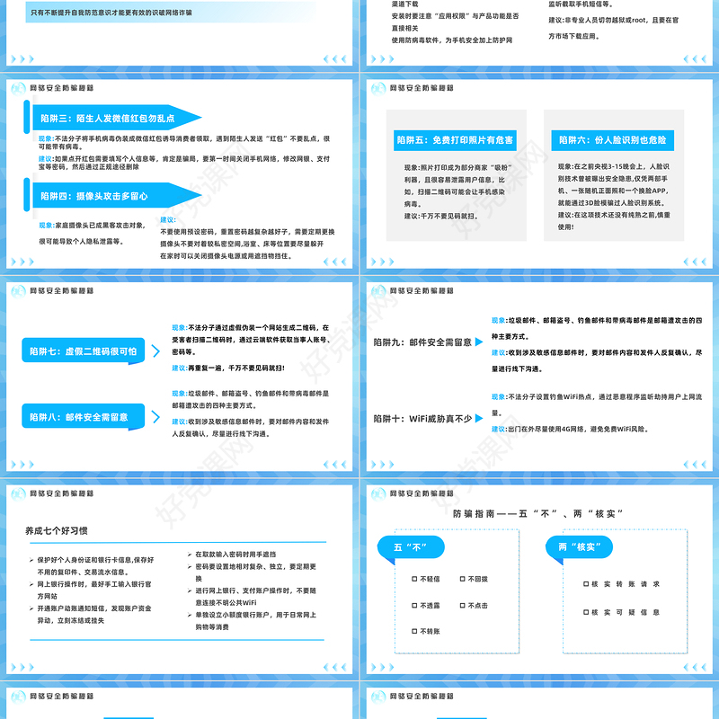 2022网络安全共享文明PPT卡通风国家网络安全宣传周教育讲座课件模板