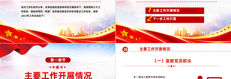 2023年驻村工作总结PPT党政风驻村帮扶总结汇报模板下载