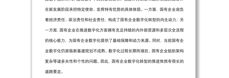 《国有企业数字化转型的特点、路径与政策选择》研讨发言