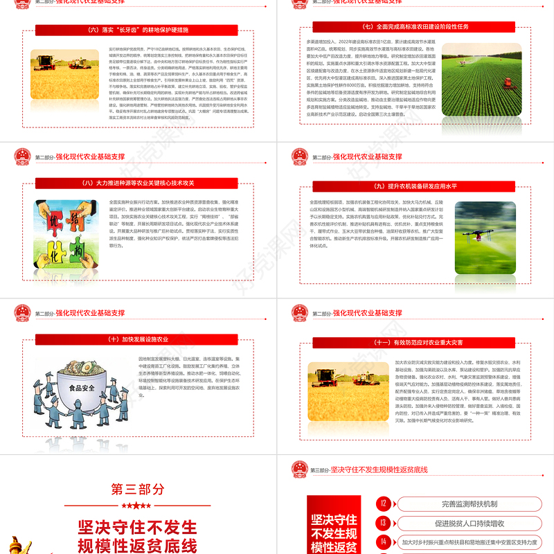 2022年中央一号文件PPT红色大气关于做好2022年全面推进乡村振兴重点工作的意见党课课件