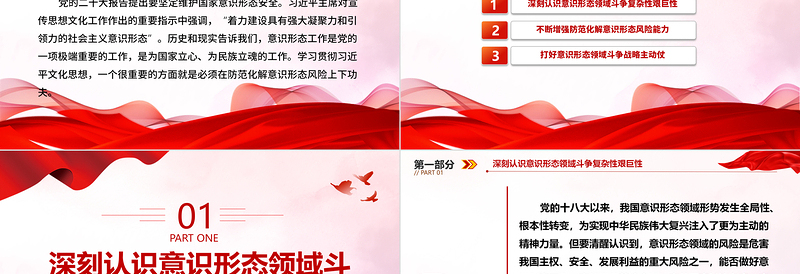 在防范化解意识形态风险阵地上增兵遣将ppt大气精美风坚定维护国家意识形态安全党组织党群党员专题党课课件
