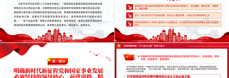 “五个必由之路”的重大意义理论解读PPT精美创意学习贯彻党的二十大精神课件