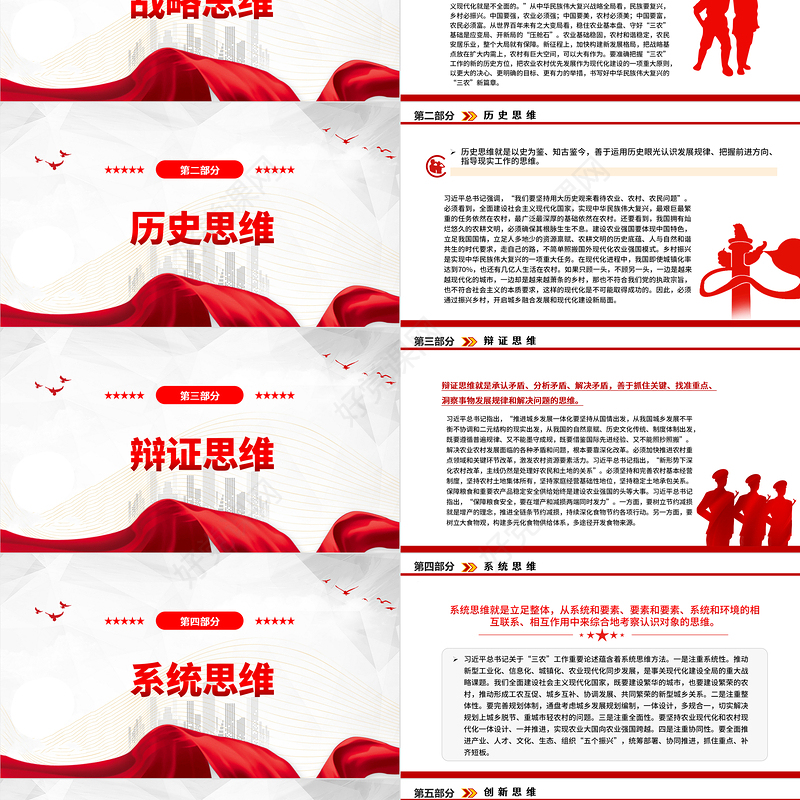 2023运用科学思维方法做好“三农”工作PPT大气党建风深入开展学习习近平新时代中国特色社会主义思想主题教育专题党课课件