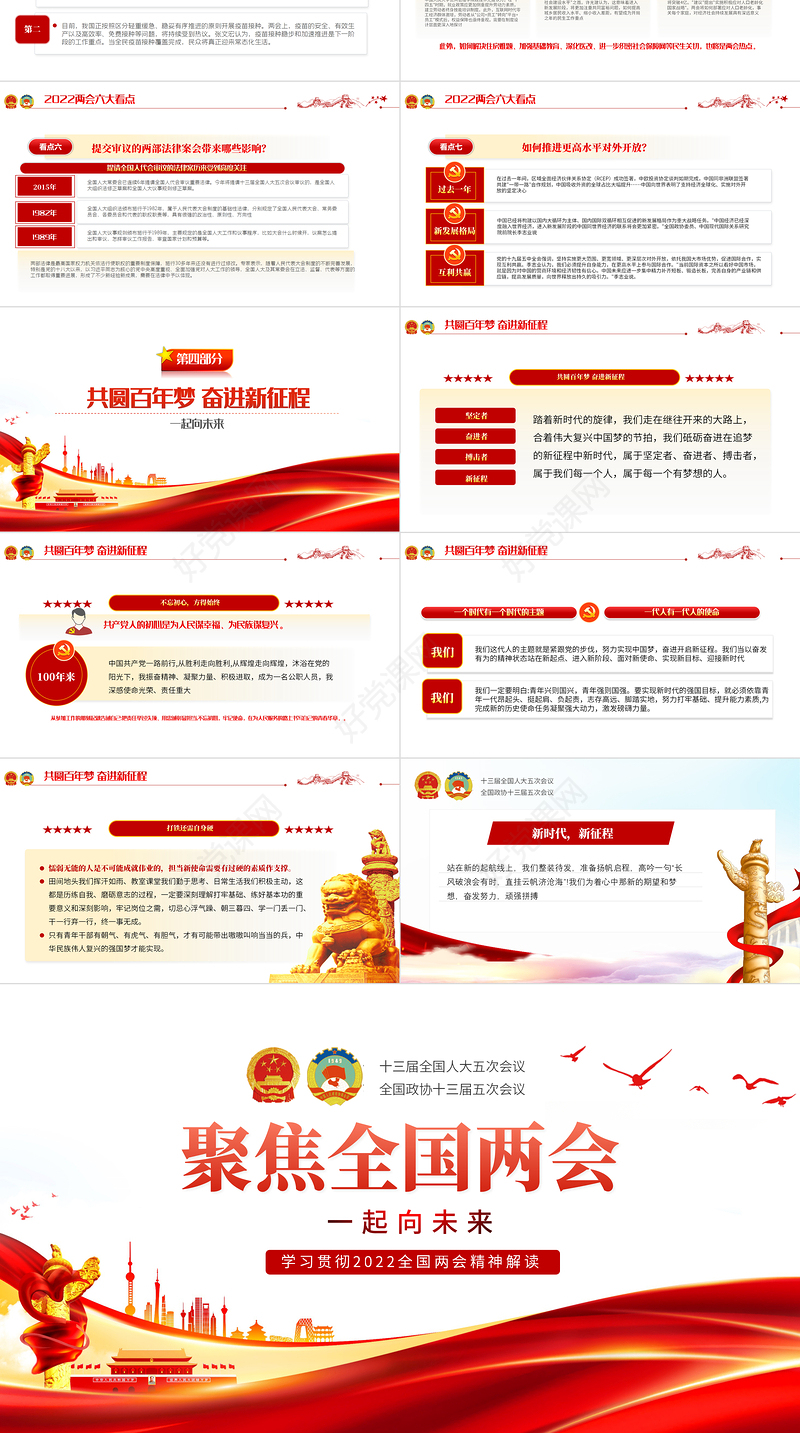 学习贯彻2022聚焦全国两会精神解读PPT